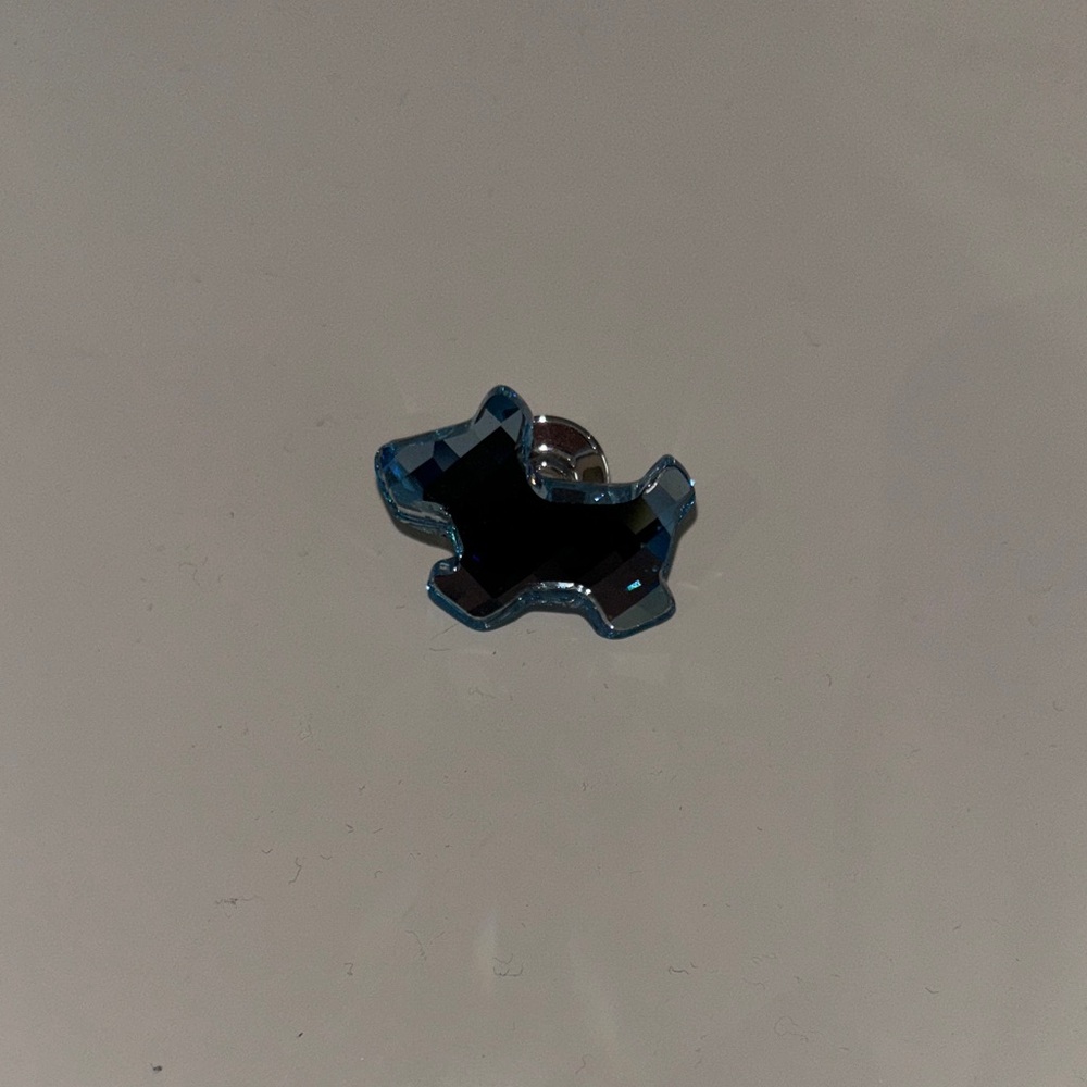 Swarovski Blue Crystal Dog Brooch